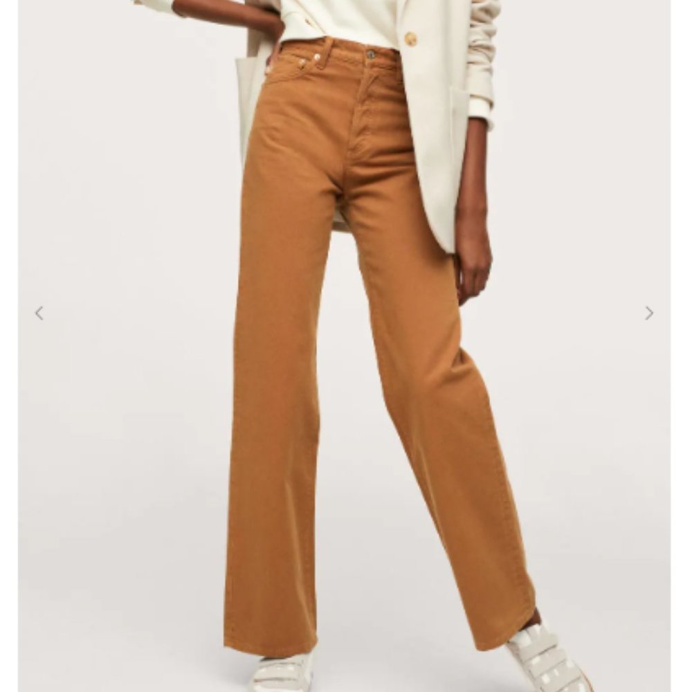 Mango - High Waist Straight Jeans